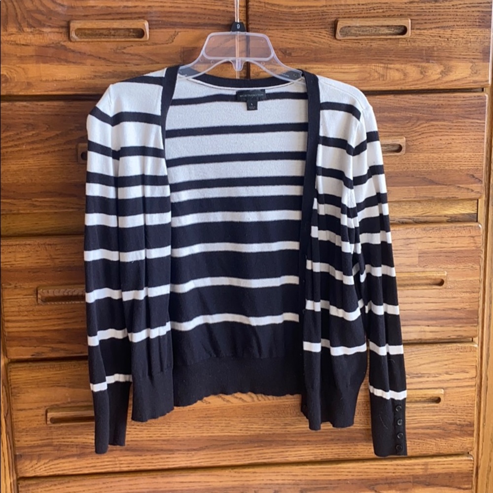 Worthington Striped Cardigan